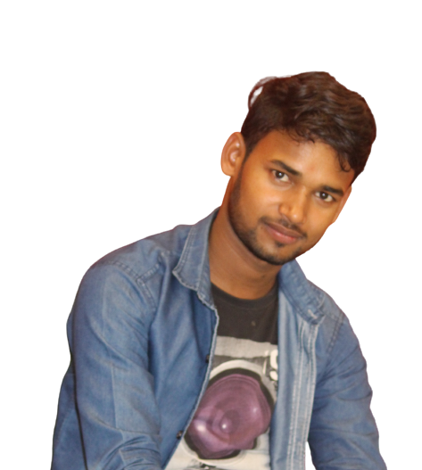 A man in a alice blue shirt with a thinking expression